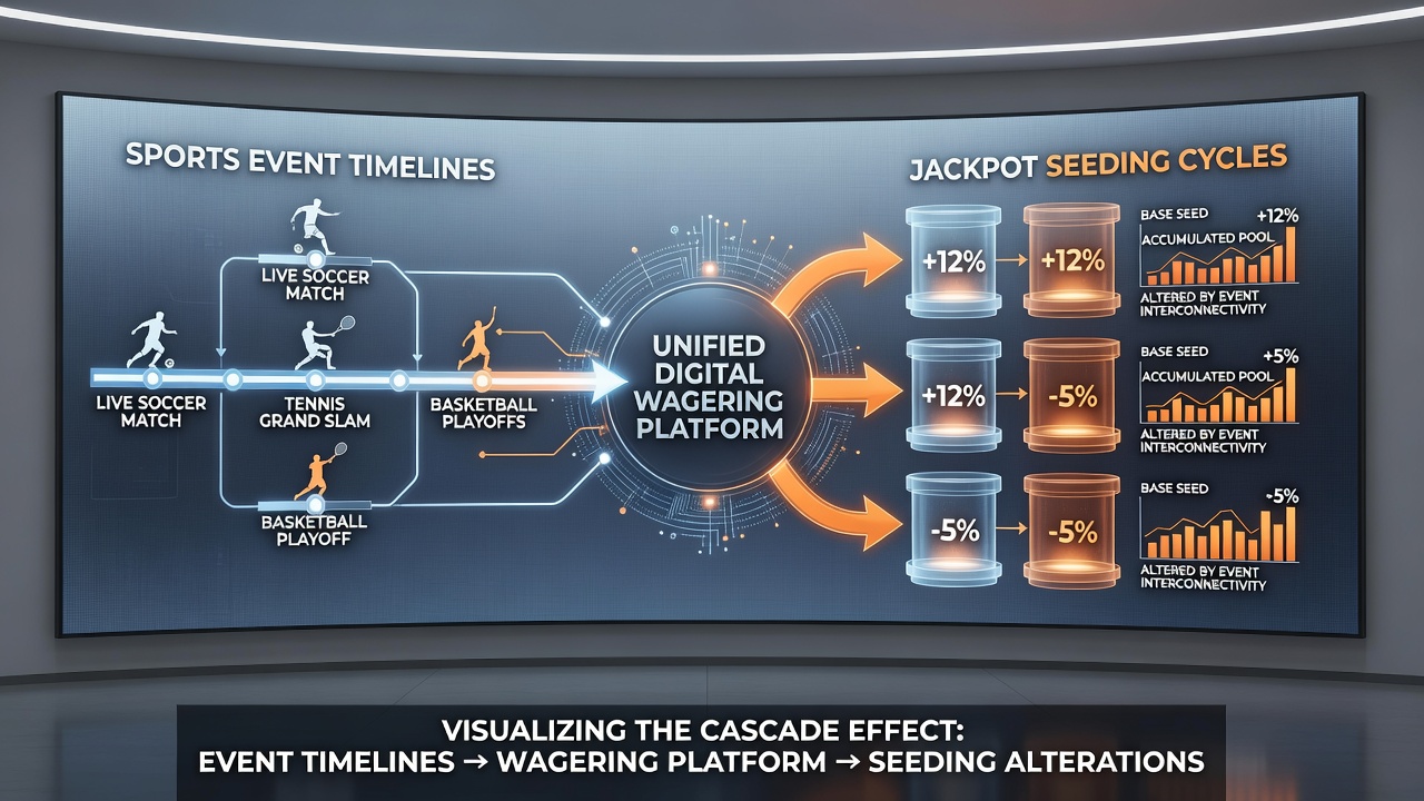 Jackpot seeding cycle adjustments displayed on a unified digital wagering dashboard