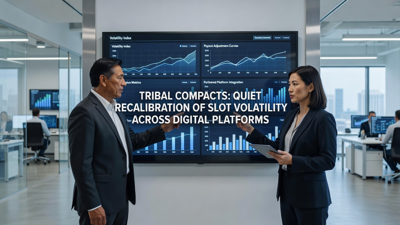 Tribal casino digital platform interface showing slot game settings and regulatory compliance indicators