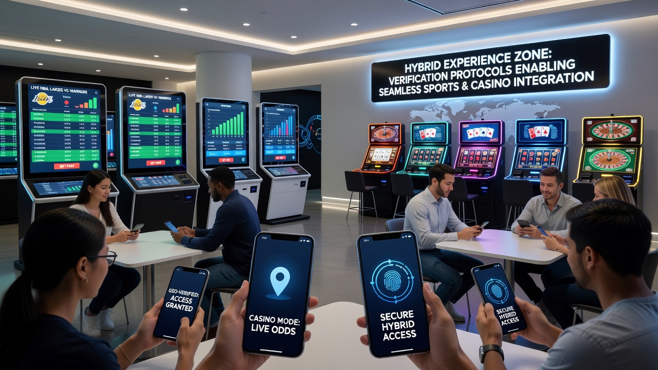 Close-up of mobile app showing verified location status during hybrid betting session
