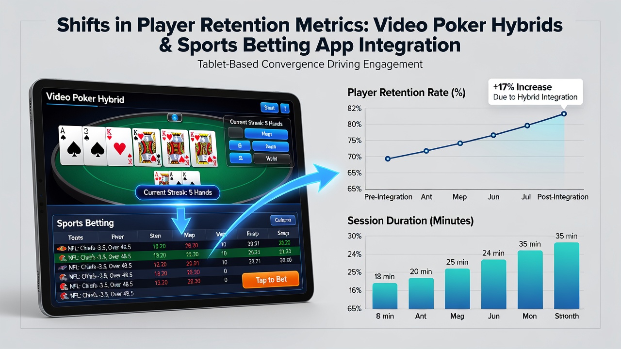 Analytics dashboard showing retention trends for hybrid games in newly regulated markets