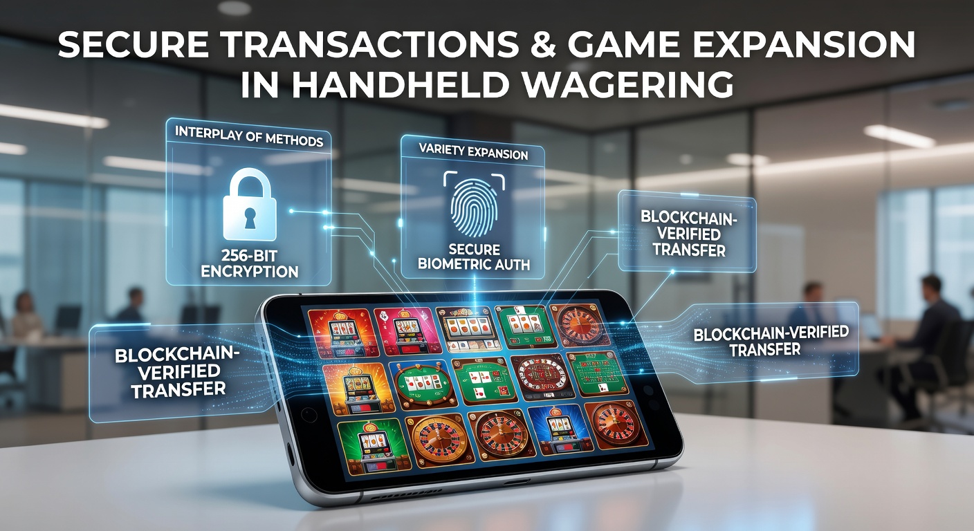 Secure mobile payment interfaces alongside diverse handheld casino game interfaces on smartphones
